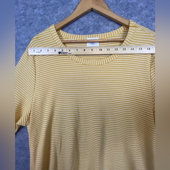 Hayden Women’s Tie Short Sleeve Striped Yellow/White Knit Shift Dress Size XL - Picture 8 of 11